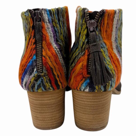 TOMS LEILA SUEDE & FABRIC BOOTS BOHO WESTERN ANKLE BOOTIES SIZE 12 WIDE *READ* - Picture 3 of 6